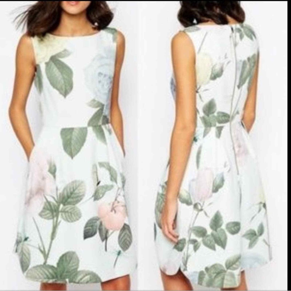 Ted Baker Floral fit and flare knee length dress